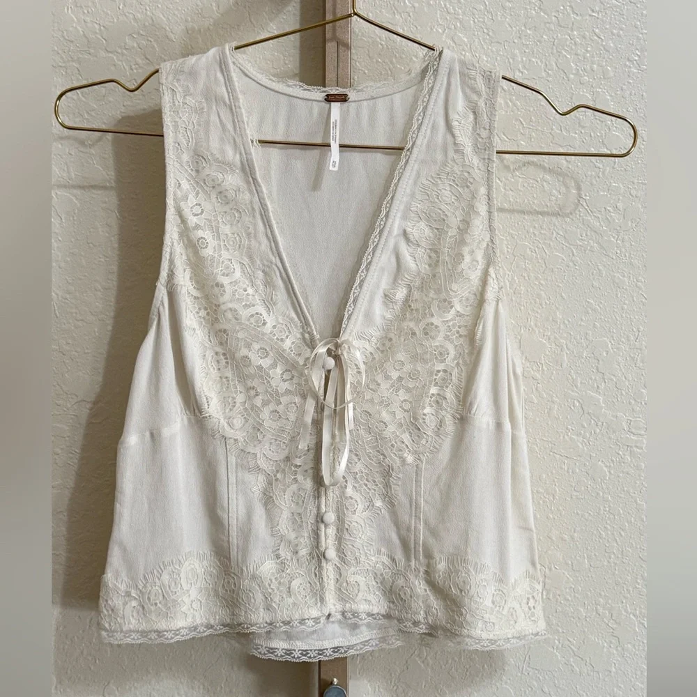 Free People Jaida Embroidered Lace-Up Vest - Picture 2 of 8